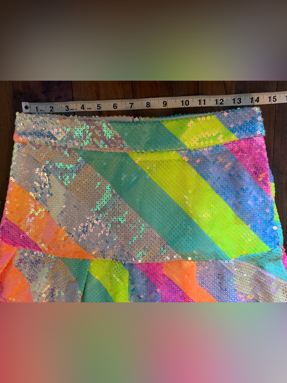 Queen of Sparkles | Neon Rainbow Sequin Skort | S - Picture 8 of 12